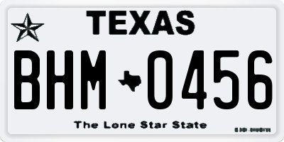 TX license plate BHM0456