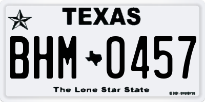 TX license plate BHM0457