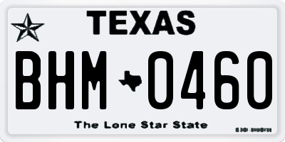 TX license plate BHM0460