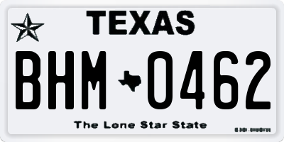 TX license plate BHM0462