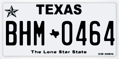 TX license plate BHM0464