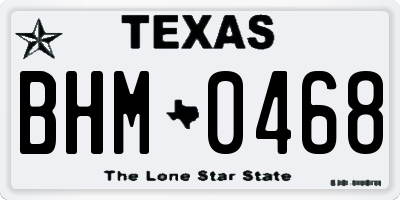 TX license plate BHM0468