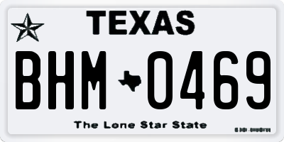 TX license plate BHM0469