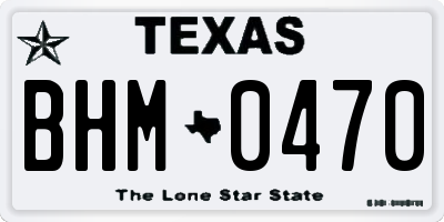 TX license plate BHM0470