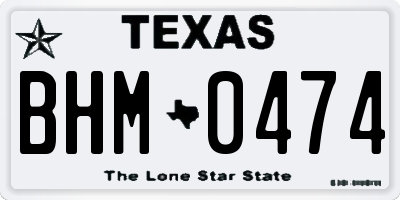 TX license plate BHM0474