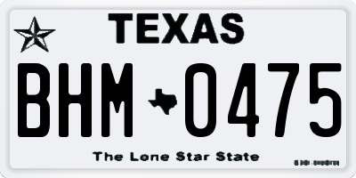 TX license plate BHM0475