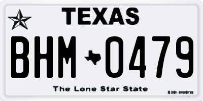 TX license plate BHM0479