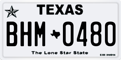 TX license plate BHM0480