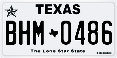 TX license plate BHM0486