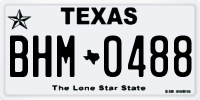 TX license plate BHM0488