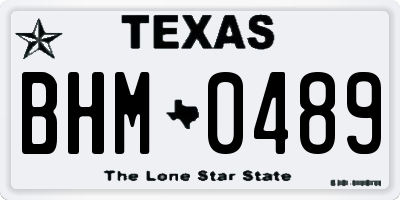 TX license plate BHM0489