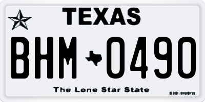 TX license plate BHM0490