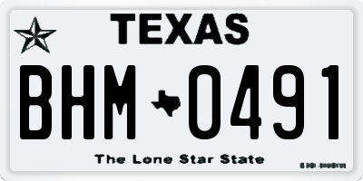 TX license plate BHM0491