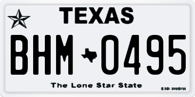 TX license plate BHM0495