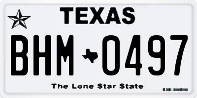 TX license plate BHM0497