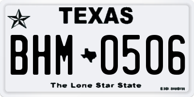 TX license plate BHM0506