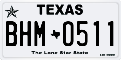 TX license plate BHM0511