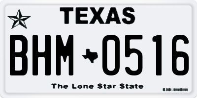 TX license plate BHM0516