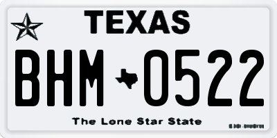 TX license plate BHM0522