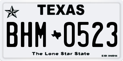 TX license plate BHM0523