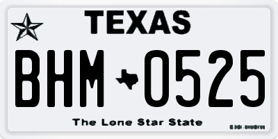 TX license plate BHM0525