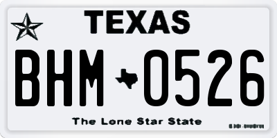 TX license plate BHM0526