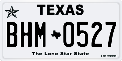 TX license plate BHM0527