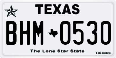 TX license plate BHM0530