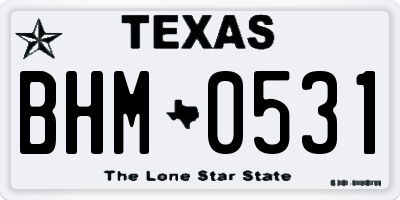 TX license plate BHM0531