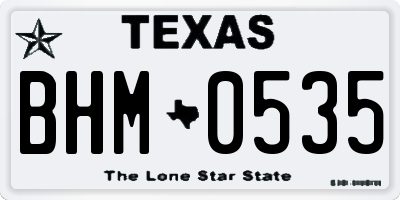 TX license plate BHM0535