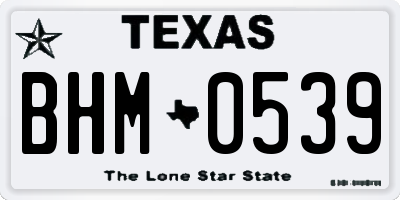 TX license plate BHM0539