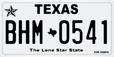 TX license plate BHM0541