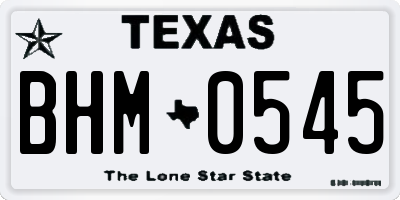 TX license plate BHM0545