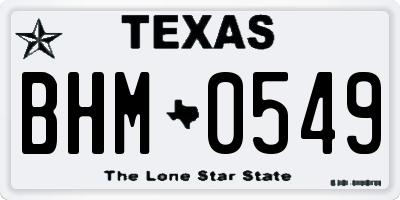 TX license plate BHM0549