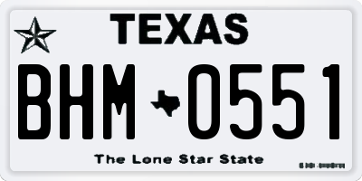 TX license plate BHM0551