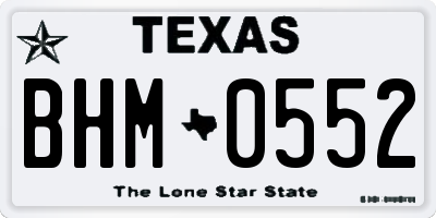 TX license plate BHM0552