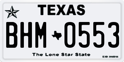 TX license plate BHM0553
