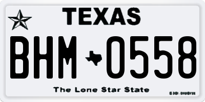 TX license plate BHM0558