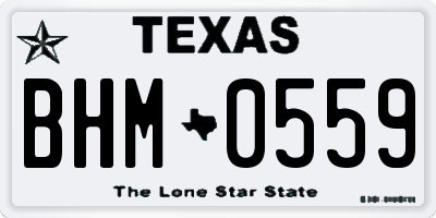 TX license plate BHM0559