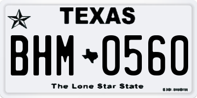 TX license plate BHM0560