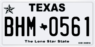 TX license plate BHM0561