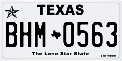 TX license plate BHM0563