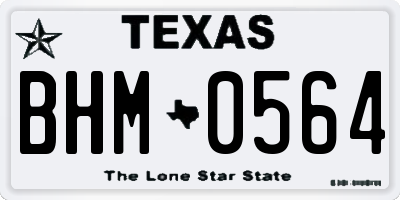 TX license plate BHM0564