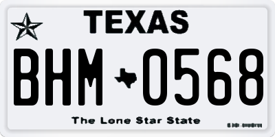 TX license plate BHM0568
