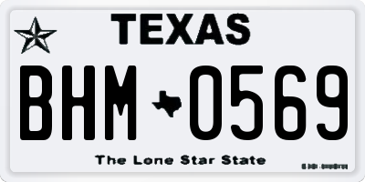 TX license plate BHM0569