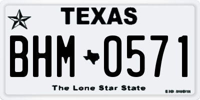 TX license plate BHM0571
