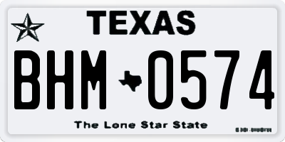 TX license plate BHM0574