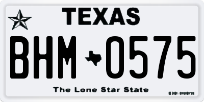 TX license plate BHM0575