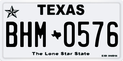 TX license plate BHM0576