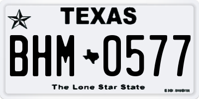 TX license plate BHM0577